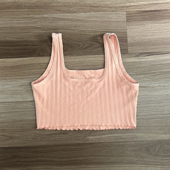 Aerie OFFLINE Peach Ribbed Crop Top - Picture 3 of 3